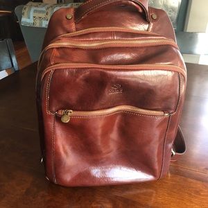 time resistance leather backpack